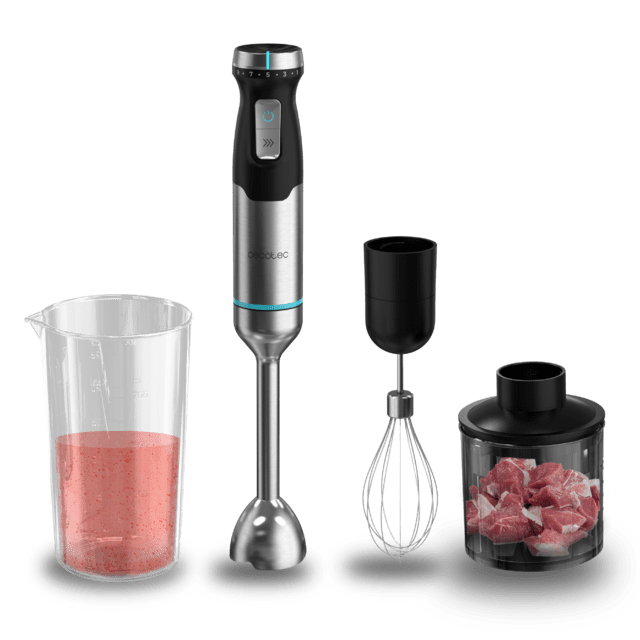 Power Pulsar 2300MAX Cream&Crush Milk frother Batidora de mano de 2300 W de máxima potencia, Tecnología Crossblades Con Cuchillas De 4 Hojas de Acero Inoxidable, Pie Xl Extralargo, Campana Antisalpicaduras Y Selector De Velocidad Con Función Turbo. Incluye Vaso De 700 Ml Con Tapa, Varillas Montaclaras Y Picadora Con Cuchilla Pica Hielo.