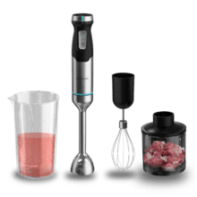 Power Pulsar 2300MAX Cream&Crush Milk frother Batidora de mano de 2300 W de máxima potencia, Tecnología Crossblades Con Cuchillas De 4 Hojas de Acero Inoxidable, Pie Xl Extralargo, Campana Antisalpicaduras Y Selector De Velocidad Con Función Turbo. Incluye Vaso De 700 Ml Con Tapa, Varillas Montaclaras Y Picadora Con Cuchilla Pica Hielo.