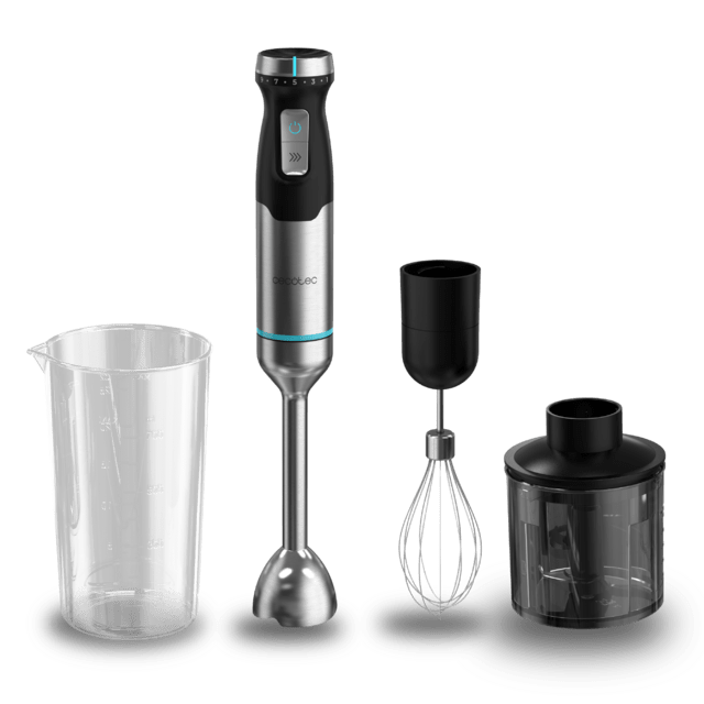 Power Pulsar 2300MAX Cream&Crush Milk frother Batidora de mano de 2300 W de máxima potencia, Tecnología Crossblades Con Cuchillas De 4 Hojas de Acero Inoxidable, Pie Xl Extralargo, Campana Antisalpicaduras Y Selector De Velocidad Con Función Turbo. Incluye Vaso De 700 Ml Con Tapa, Varillas Montaclaras Y Picadora Con Cuchilla Pica Hielo.