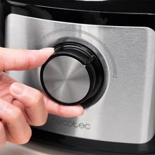 Robot culinaire Comino 1000 Spatula, 1000 W, 2 vitesses, fonction pulse, bol de 2 L. 3 disques de découpe : lame à hacher, lame à pétrir, disque à jus et disque à crémer. Corps en plastique et acier inoxydable.