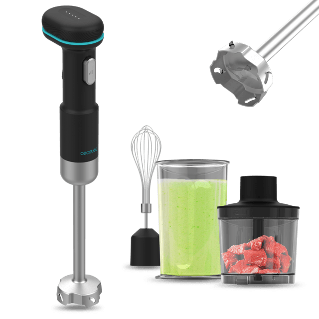 BlendGo Hand Scratchless Batidora de mano con batería, indicadores luminosos, protección avanzada y accesorios para una experiencia de cocina superior.