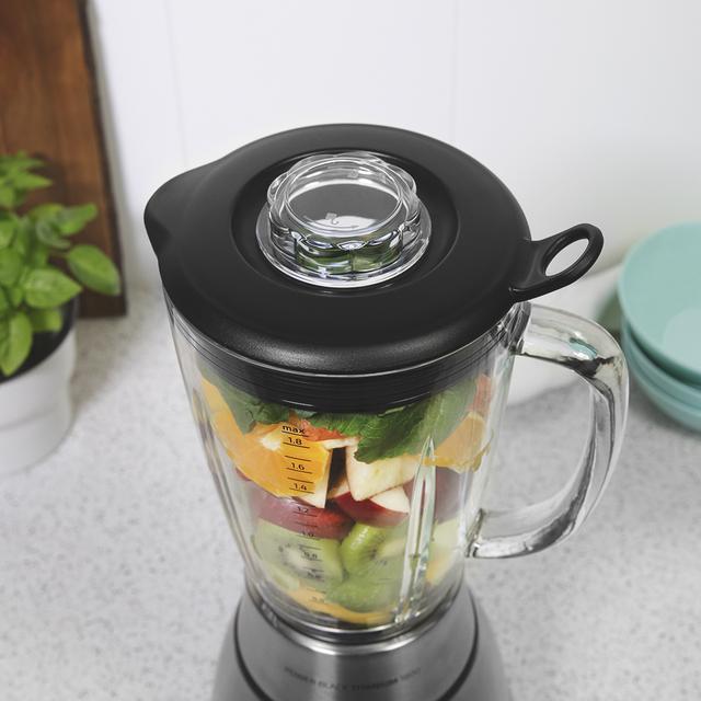 Power Black Titanium 2500MAX Spatula Batidora americana de vaso de 2500W de maxima potencia, con 6 hojas con recubrimiento de titanio negro y jarra termorresistente de 1,8 litros.