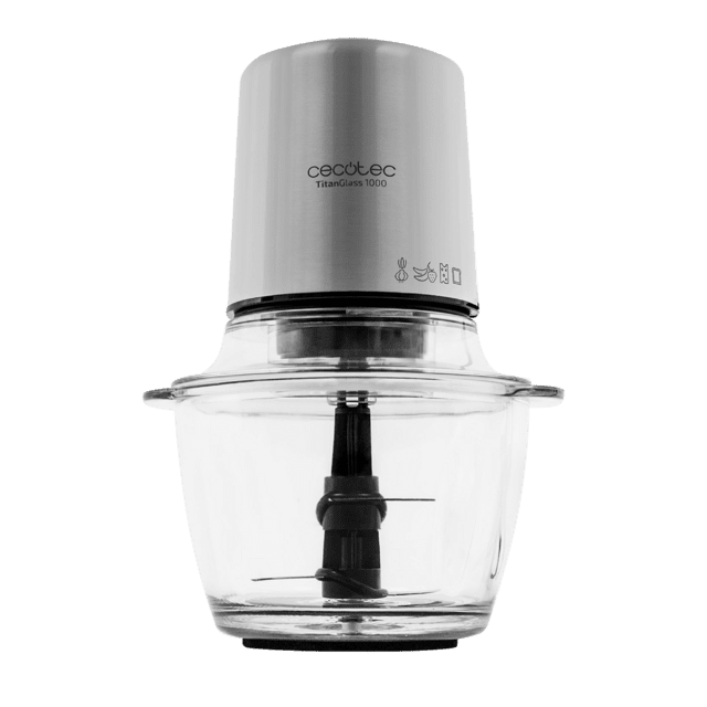 TitanGlass 1000 Spatula Tritatutto elettrico compatto con corpo in acciaio e lame con rivestimento in titanio