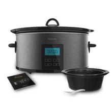 Chupchup Matic Spatula Olla de cocción lenta digital ovalada con 240 W. Pantalla LCD. 5,5 litros de capacidad. Dos niveles de potencia + función mantener caliente. Tapa de cristal. Cubeta cerámica y extraíble.
