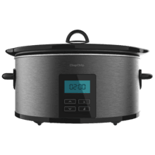 Chupchup Matic Spatula Olla de cocción lenta digital ovalada con 240 W. Pantalla LCD. 5,5 litros de capacidad. Dos niveles de potencia + función mantener caliente. Tapa de cristal. Cubeta cerámica y extraíble.