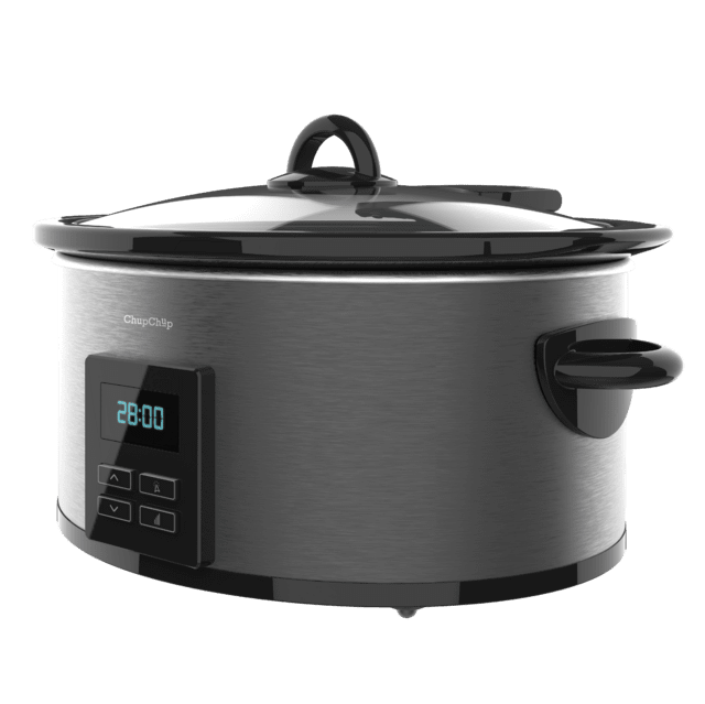 Chupchup Matic Spatula Olla de cocción lenta digital ovalada con 240 W. Pantalla LCD. 5,5 litros de capacidad. Dos niveles de potencia + función mantener caliente. Tapa de cristal. Cubeta cerámica y extraíble.