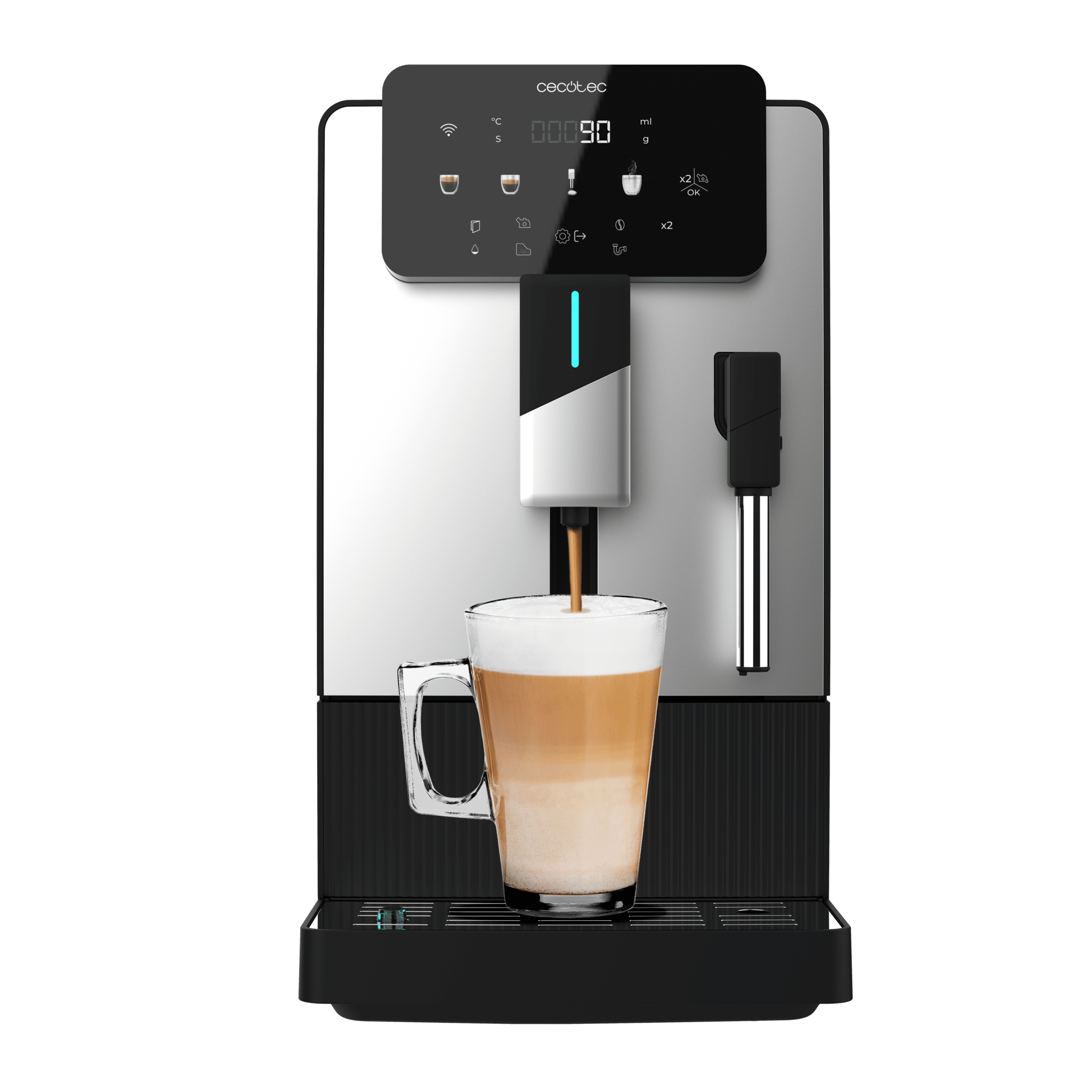 Cremmaet Steam Latte Art Kompakter Kaffeevollautomat mit 19 Bar, Dampfdüse und Thermoblock-Heizsystem.