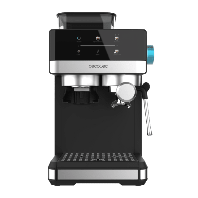 Power Espresso 20 Grind + Cafetera Espresso con 1350W, 20 Bares, Depósito de 1.7L, Molienda Ajustable