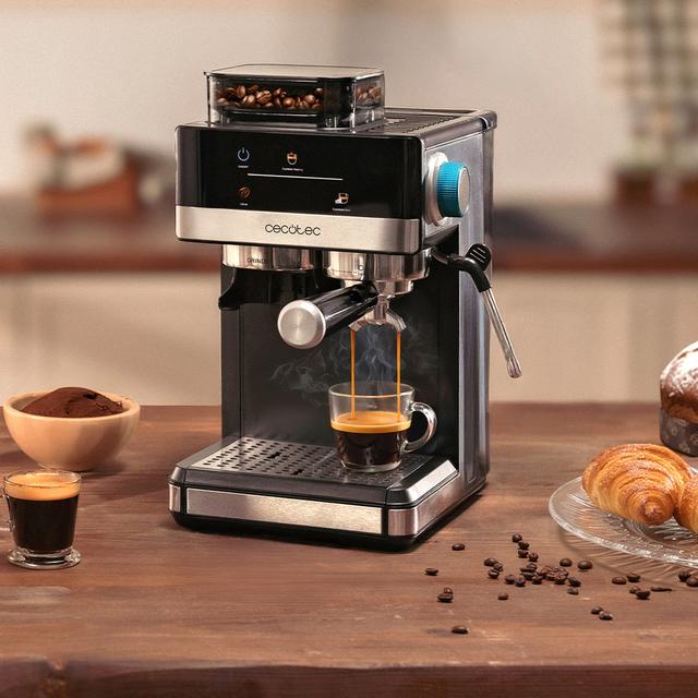 Power Espresso 20 Grind descaling tablets Cafetera Espresso con 1350W, 20 Bares, Depósito de 1.7L, Molienda Ajustable