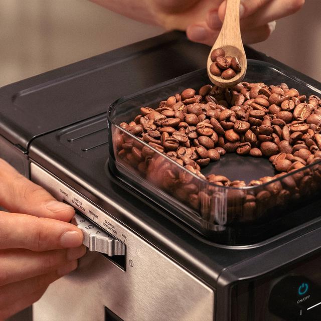 Power Espresso 20 Grind descaling tablets Cafetera Espresso con 1350W, 20 Bares, Depósito de 1.7L, Molienda Ajustable