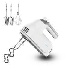 Powertwist 500 Pro Batidora de varillas con 500 W, 5 niveles de velocidad más función Turbo y tres accesorios de acero inoxidable.