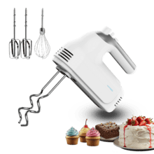 Powertwist 500 Pro Batidora de varillas con 500 W, 5 niveles de velocidad más función Turbo y tres accesorios de acero inoxidable.