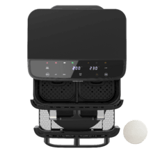 Cecofry FoodCourt 18000 4Pizza + Friteuse à air chaud et four de 18 L avec pierre à pizza, écran couleur et minuterie pour des résultats parfaits.