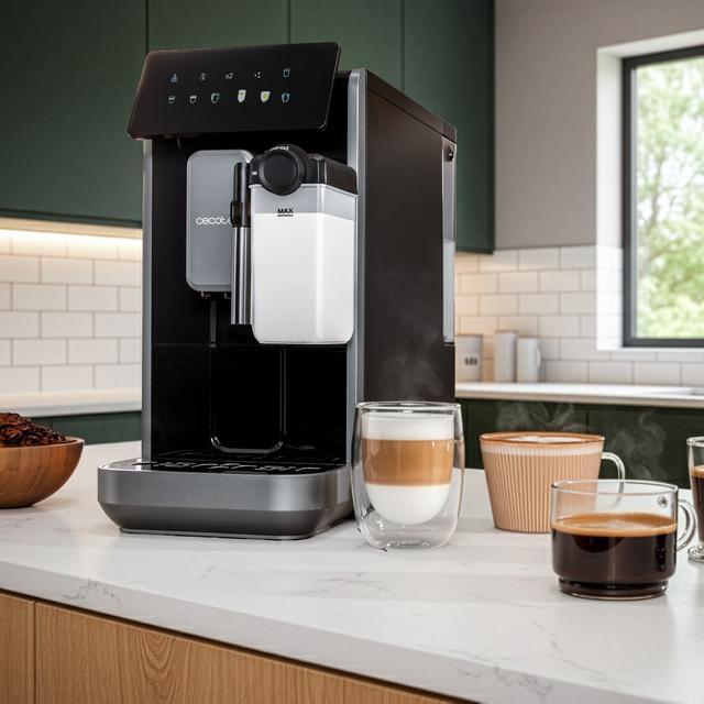 Cremmaet Lungo Latte Art Cafetera superautomática con depósito de leche y unidad de procesado de 20g.