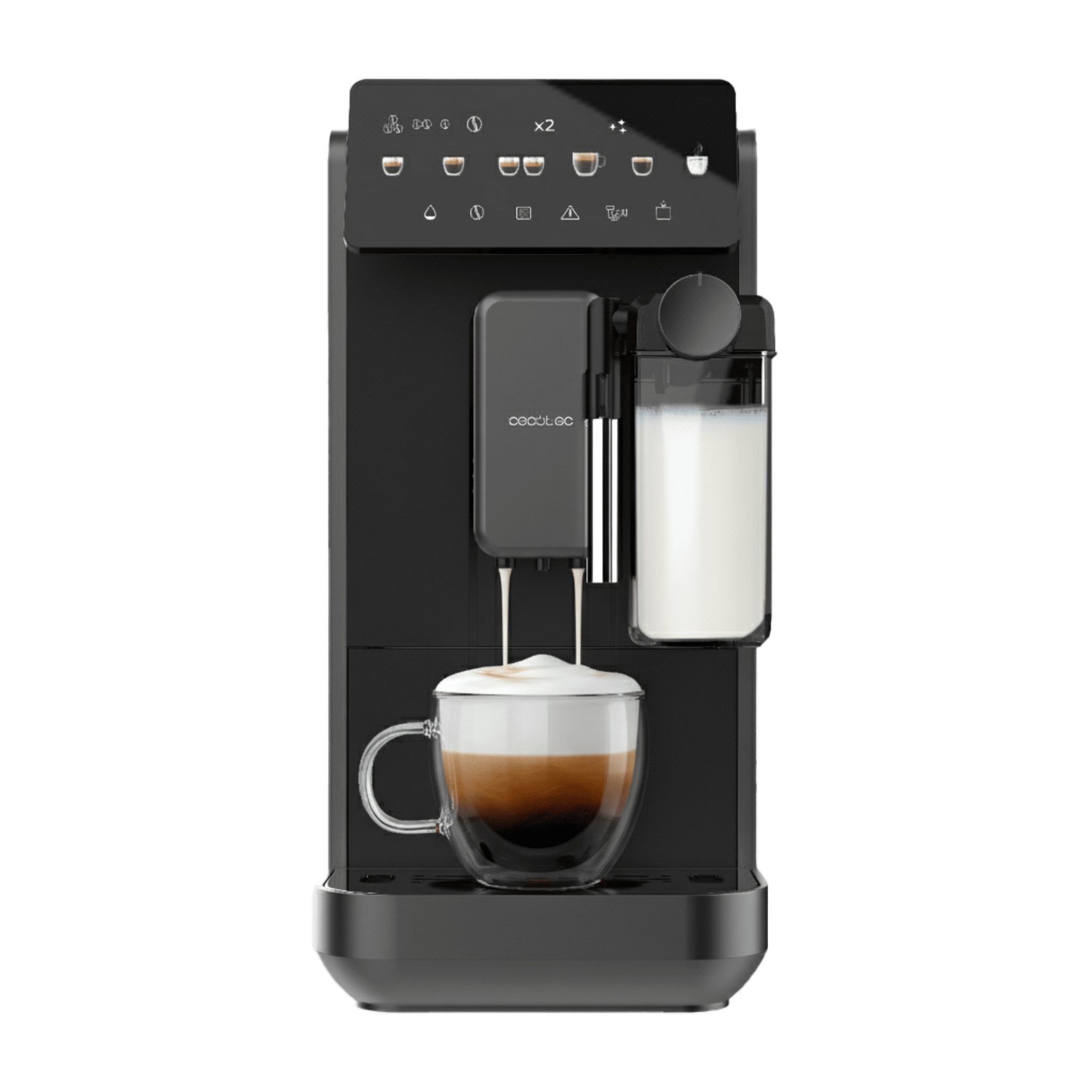 Cremmaet Lungo Latte Art Cafetera superautomática con depósito de leche y unidad de procesado de 20g.