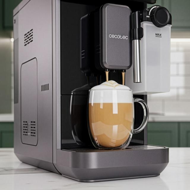 Cremmaet Lungo Latte Art Cafetera superautomática con depósito de leche y unidad de procesado de 20g.