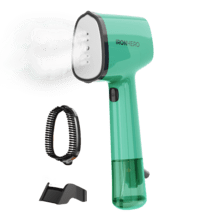 IronHero V-1500 Essential Mint Plancha vertical con suela cerámica y 1500 W de potencia. Ligera y atractiva para poder llevarla contigo de viaje. Calentamiento rápido: Lista en 30 segundos. Incluye accesorio de cepillo de silicona para atrapar pelusas e hilos.