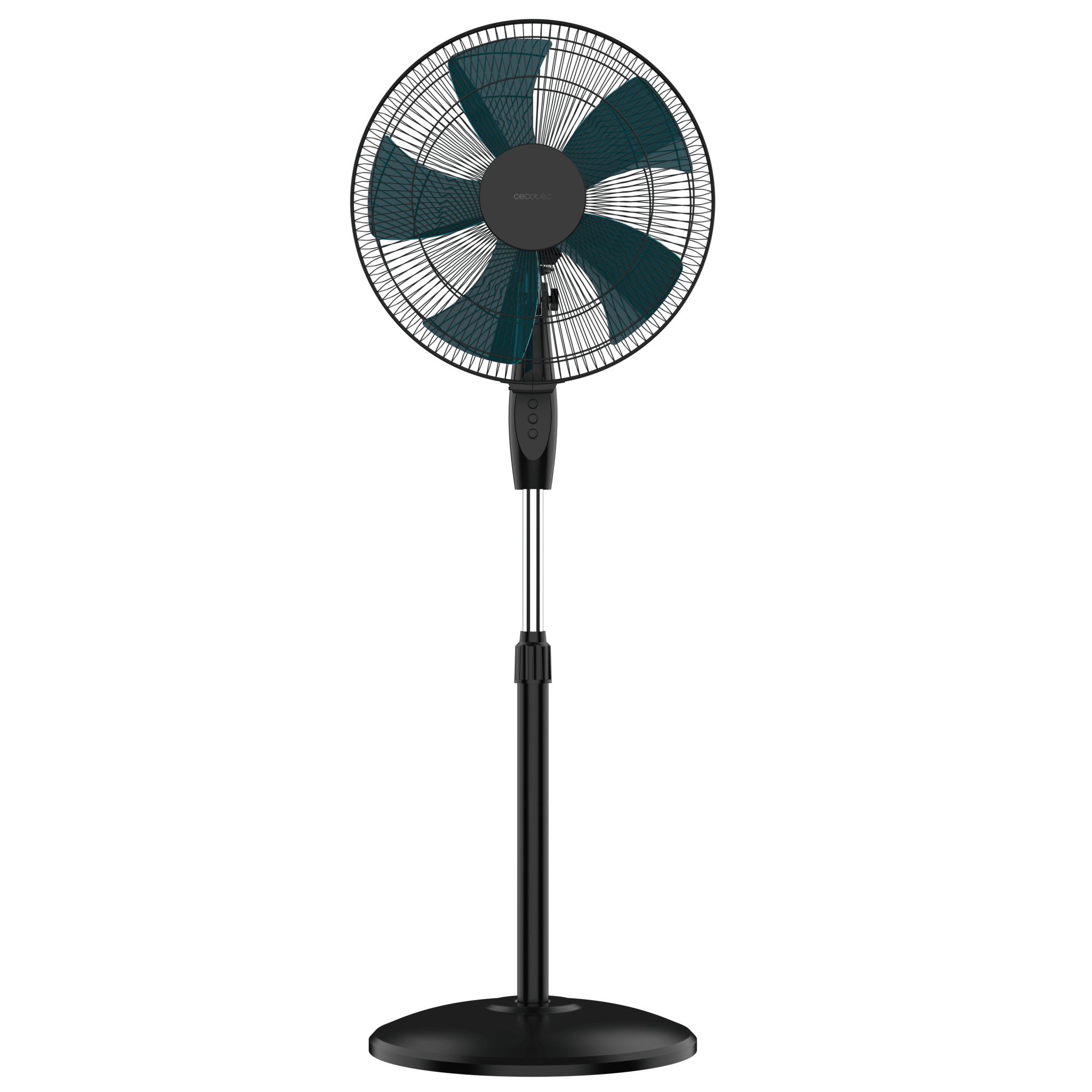 Ventilador CECOTEC 515 WindLite Pro Black Cool vista frontal con aspas