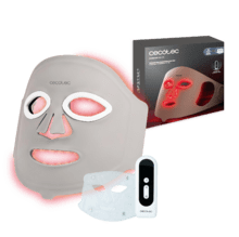 Máscara facial FaceCare LÜM Ice Champagne LED com 9 cores e funções, infravermelho, 448 pontos de luz e silicone de grau médico, IceTech, 210 minutos de autonomia.