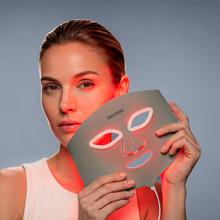 FaceCare LÜM Ice Champagne Mascara LED facial con 9 colores y funcionalidades, infrarrojos, 448 puntos de luz y silicona médica, IceTech, 210 mins de autonomía.
