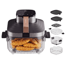 Cecofry&Glass Crunchy Pro Cecotec Freidora de Aire con Cesta de Cristal | Cesta de Cristal Resistente Sin Recubrimientos, Visión 360º del Cocinado, Panel Táctil Digital, Cocina Saludable Sin Aceite