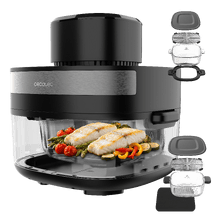 Cecofry&Glass Crunchy M PlusCecotec Freidora de Aire con Cesta de Cristal Cecofry&Glass Crunchy M Plus | Cesta de Cristal Transparente, Control Visibilidad 360º, Pantalla Táctil Digital, Programas Automáticos, Cocinado Saludable