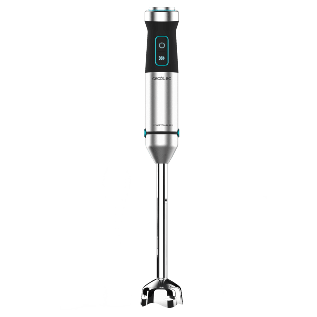 Power Titanblack 1500 XL Cream & Crush Batidora de mano de 1500 W, tecnología CrossBlades con cuchillas de 4 hojas con recubrimiento de titanio negro, pie XL extralargo, campana antisalpicaduras y selector de velocidad con función Turbo. Incluye vaso de 800 ml con tapa, varillas montaclaras y picadora con cuchilla pica hielo.