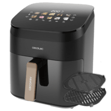 Cecofry&Grill Smokin' 6500 Friteuse à air avec double résistance et fumoir pour un grillage parfait de la viande, capacité de 6,5 litres et puissance de 2200 W pour des plats sains.