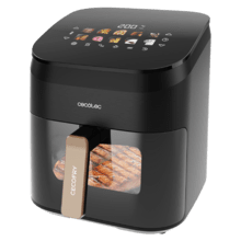 Cecofry&Grill Smokin' 6500 Friteuse à air avec double résistance et fumoir pour un grillage parfait de la viande, capacité de 6,5 litres et puissance de 2200 W pour des plats sains.