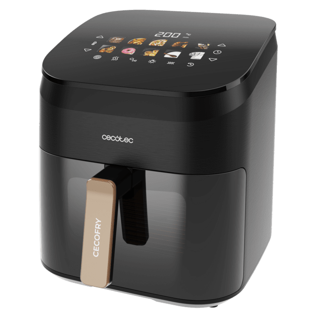 Cecofry&Grill Smokin' 6500 Friteuse à air avec double résistance et fumoir pour un grillage parfait de la viande, capacité de 6,5 litres et puissance de 2200 W pour des plats sains.