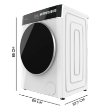 Bolero DressCode 9900 Inverter FullColor Max Lavadora de carga frontal blanca de 9 kg de capacidad y 14 rpm, Pantalla FullColor 1,3", 11 programas, Motor Inverter Plus, SteamMax, Clase A, Sanitize, OnSmart, Fuzzy Logic, Smooth Wash y Goma Antibacteriana