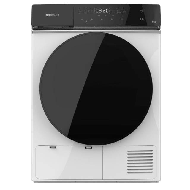 Bolero DressCode Dry 8400 Max Secadora con bomba de calor, capacidad de 8 kg, eficiencia energética clase A++, pantalla táctil completa, función de planchado fácil, 15 programas y tambor de acero inoxidable.