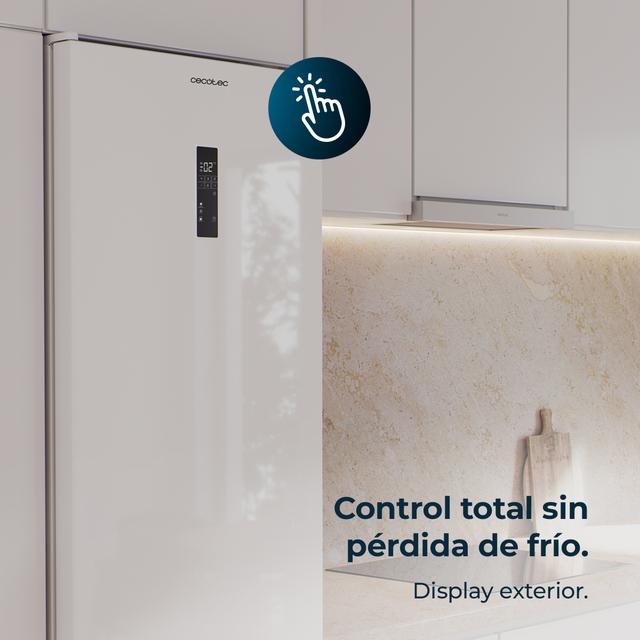 Bolero CoolMarket Combi 456 White Glass C Frigorífico Combi Cristal Blanco, Clase C, MAX INSIDE con VIP tech, Cool Matrix, Cajón Variable 6 temperaturas con control de humedad, Total No Frost, Compresor Inverter Plus, Multi AirFlow, 456 L, 201x59,5cm Funciones Fast Cooling y Fast Freezing, Modo Smart, Green HUB XL, Display Exterior, Puertas Reversibles, Botellero y Bandejas Cristal