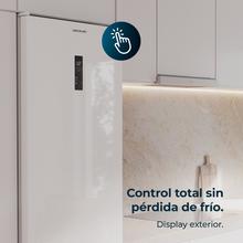 Bolero CoolMarket Combi 456 White Glass C Frigorífico Combi Cristal Blanco, Clase C, MAX INSIDE con VIP tech, Cool Matrix, Cajón Variable 6 temperaturas con control de humedad, Total No Frost, Compresor Inverter Plus, Multi AirFlow, 456 L, 201x59,5cm Funciones Fast Cooling y Fast Freezing, Modo Smart, Green HUB XL, Display Exterior, Puertas Reversibles, Botellero y Bandejas Cristal
