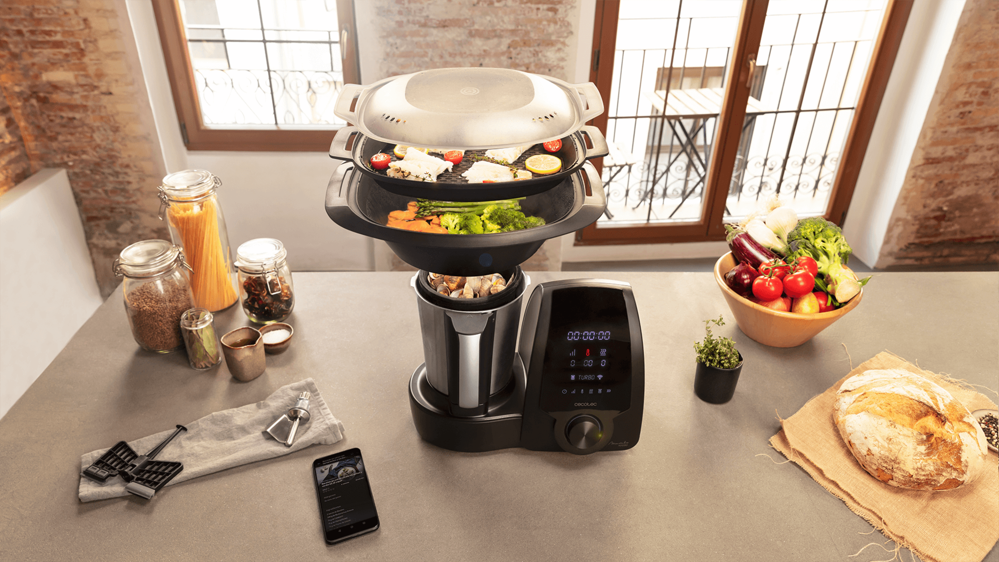 Cecotec Robot de Cocina Multifunción Mambo 10090, App, Cuchara