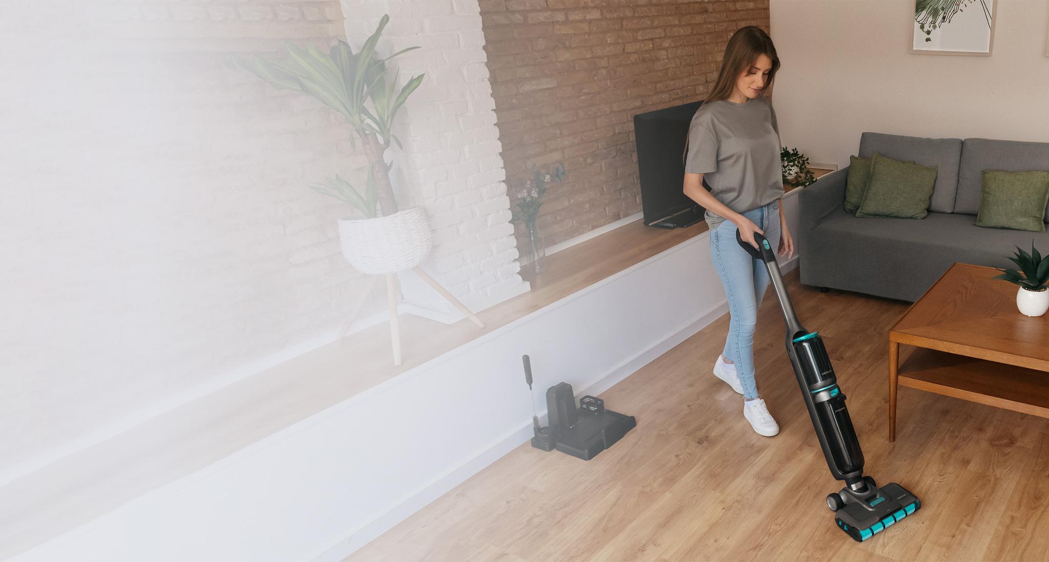 b10 freego wash vacuum spray desk 220230725080705 - Aspirator vertical cu functie mop Cecotec FreeGo WashVacuum Spray, 250W, Autonomie 30minute, 2 rezervoare, Baza cu autocuratare - Solgarden