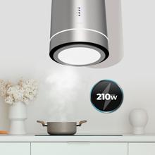 Bolero Flux IRE 388000 Inox A++ Hotte îlot ronde Bolero Flux IRE 388000 Inox A++, diamètre de 38 cm, finition inox, aspiration 712 m3/h, moteur de 210 W, classe A++, contrôle électronique, 3 niveaux de puissance, panneau LED, filtre à charbon et fonction Booster.