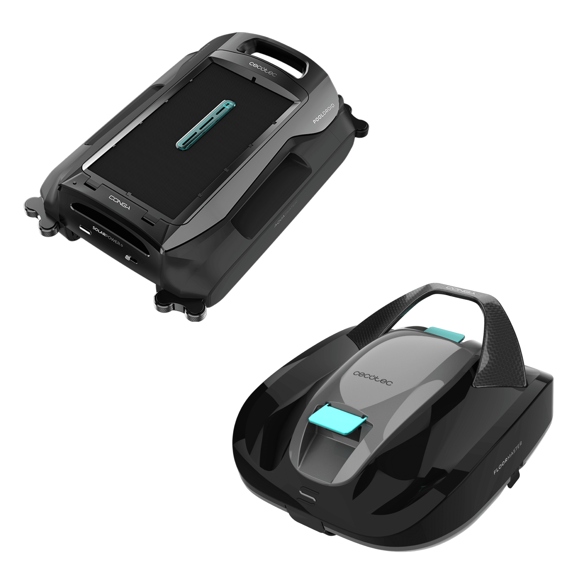 Pack Conga Pooldroid 2000 FloorMaster + Conga Pooldroid AquaSkater Robot limpiapiscinas limpiafondos y limpiasuperficies skimmer flotante