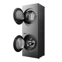 Bolero Wash&Dry Tower 98500 SmartDuo Steel Torre integrada de lavado y secado en color steel, de 9 kg + 8 kg, con funcionamiento simultáneo, display FullTouch Superior único y Smart Duo. Incluye Wash & Dry 45’, Clase A -10 % y Motor Inverter, puerta XXL, secado automático con 3 niveles, tambores inox con secado bidireccional, 14 programas, 1200 rpm, luz interior y Delay Start.