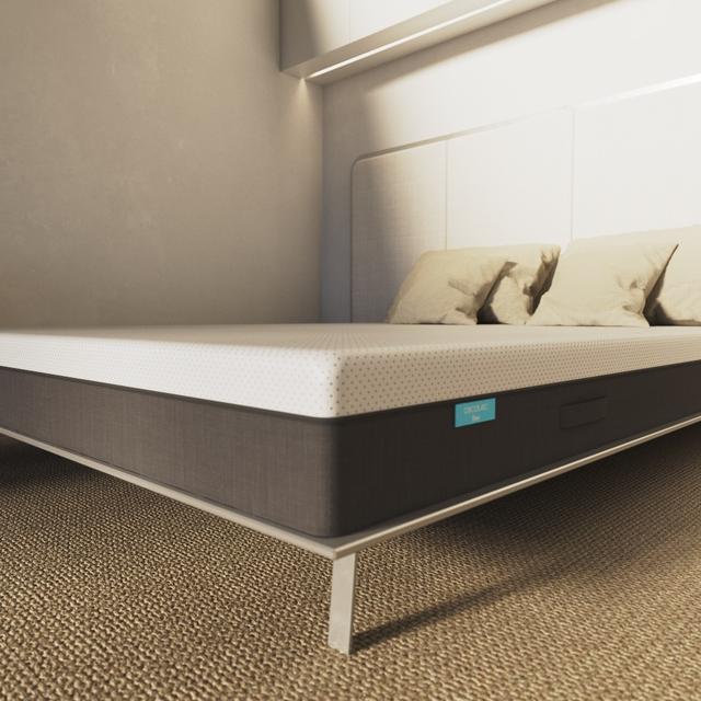 Matelas viscoélastique et recouvrable Flow Hybrid 90x200 de 25 cm de hauteur avec âme à ressorts ensachés et 4 couches pour une fermeté moyenne-élevée et technologies SeparateMuv, MorphoAdapt, Fresh & EasyClean.