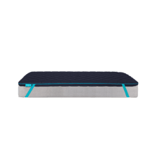 Surmatelas Flow TopDeluxe 100 % viscoélastique avec rembourrage de 7 cm de hauteur, quatre bandes élastiques antidérapantes pour une meilleure fixation et une housse extérieure amovible avec fermeture éclair.