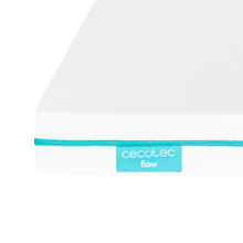 Matelas pour berceau Flow BabyDream 1000 60x120 de hauteur 9 cm, mousse 25 kg/m3, déhoussable avec fermeture éclair lavable et certification Oeko-Tex®. Fabriqué en Espagne.