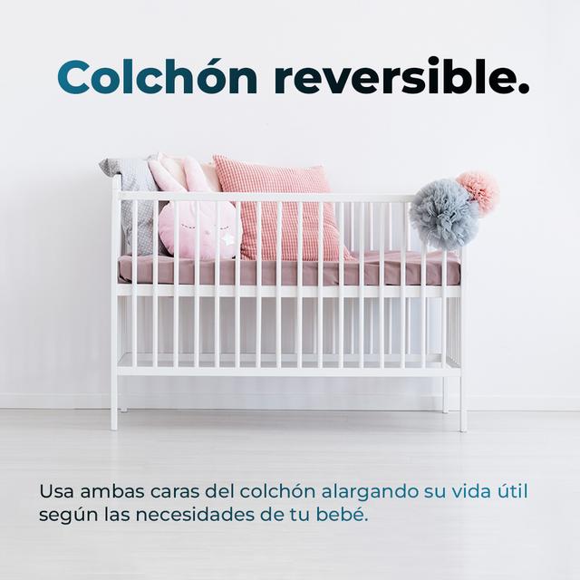 Flow BabyDream Colchón para cuna de bebé de 9 cm de altura, espuma de 25 kg/m3, funda extraíble con cremallera lavable y certificación Oeko-Tex®. Fabricado en España.