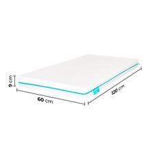 Materasso per lettino Flow BabyDream alto 9 cm, schiuma 25 kg/m3, rivestimento sfoderabile con cerniera lavabile e certificazione Oeko-Tex®. Fatto in Spagna.