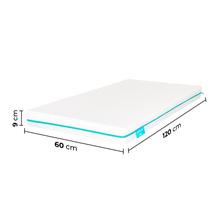 Matelas pour berceau Flow BabyDream 1000 60x120 de hauteur 9 cm, mousse 25 kg/m3, déhoussable avec fermeture éclair lavable et certification Oeko-Tex®. Fabriqué en Espagne.