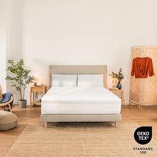 Flow ProtectMattress 2000 CloudCotton Protetor de colchão 100% algodão. Suave ao toque. Está equipado com um enchimento de 250 grs/m2. Adaptável para colchões até 33 cm de altura. Lavagem fácil até 40 graus. Fabricado em Espanha com certificado Oekotex.