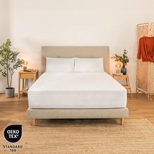 Flow ProtectMattress 1000 CloudSense (180) Protector de colchón acolchado de 130 grs/m2. Transpirable e impermeable en un 100%. Lavado fácil hasta 60 grados. Adaptable a colchones de hasta 30 cm de altura. Fabricado en España con certificado Oekotex.