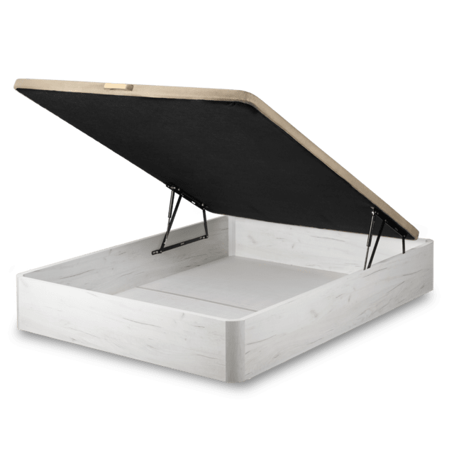 Flow ExtraSpace Artico 90x200 Canapé de madera de gran capacidad , abatible, con esquinas redondeadas y tapa transpirable con 3D + 4 válvulas de aireación
