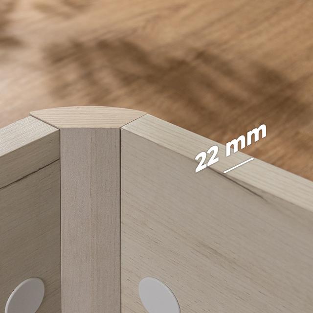 Flow ExtraSpace Artico 90x200 Canapé de madera de gran capacidad , abatible, con esquinas redondeadas y tapa transpirable con 3D + 4 válvulas de aireación