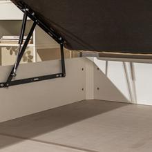Flow ExtraSpace Blanco Premium 135x200 Canapé súper reforzado de madera de gran capacidad , abatible, con esquinas redondeadas y tapa transpirable con 3D + 4 válvulas de aireación